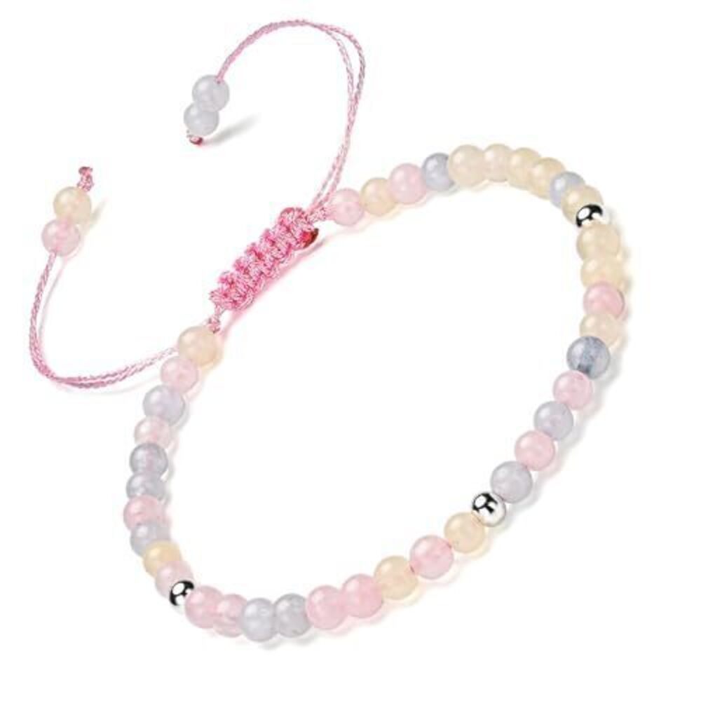 5712 Natural Gemstones Bracelet&925 Sterling Silver/18K Gold│4MM│ 7-9 in